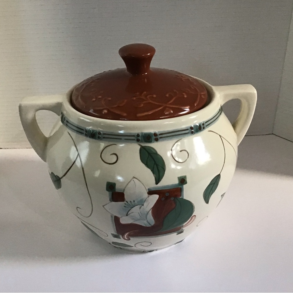Pfaltzgraff Mission Flower flour or cookie jar container
